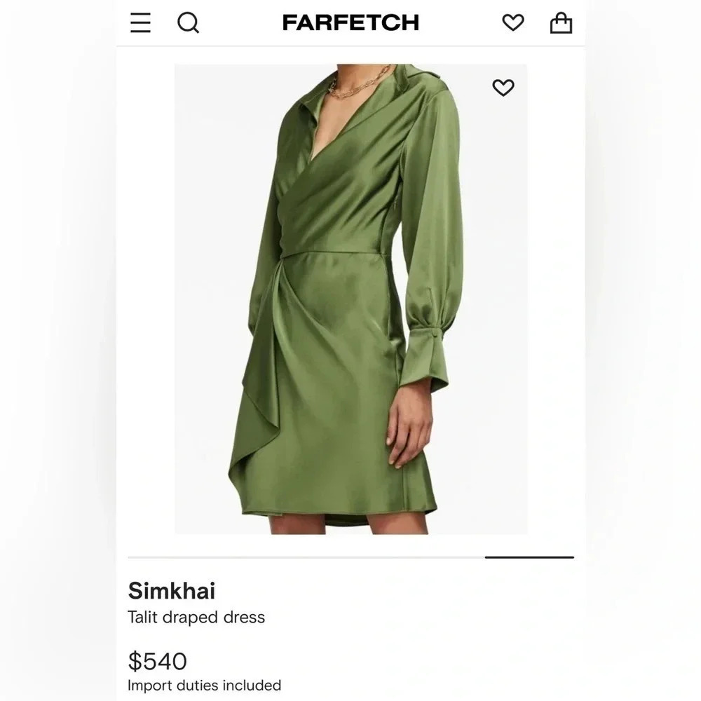 Simkhai Talit‎ draped dress, Size 8, Green, Like New Condition, Sold Out $540 - Picture 3 of 11